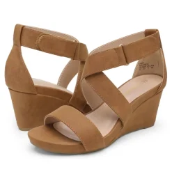 Elastic Ankle Strap Wedge Sandals