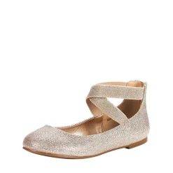 Elastic Closed Toe Flats with Ankle Strap