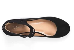 Elastic Closed Toe Flats with Ankle Strap