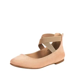 Elastic Closed Toe Flats with Ankle Strap