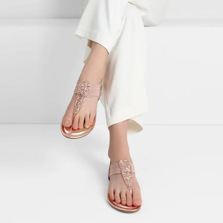 Elastic Gladiator Flat Sandals