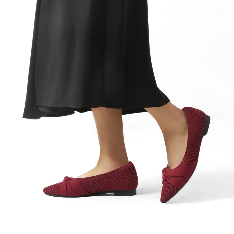 Elegant Lightweight Bow Knitted Flat Shoes