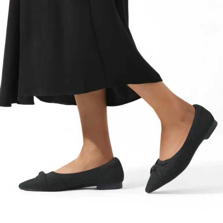 Elegant Lightweight Bow Knitted Flat Shoes