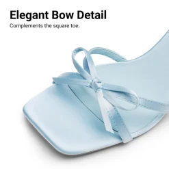Elegant Square Toe Bow-heeled Sandal