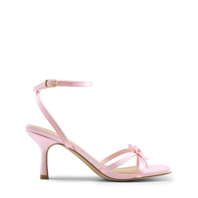 Elegant Square Toe Bow-heeled Sandal