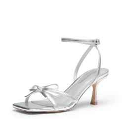 Elegant Square Toe Bow-heeled Sandal