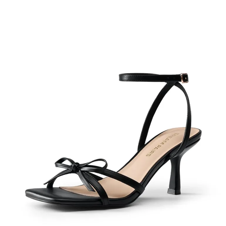 Elegant Square Toe Bow-heeled Sandal