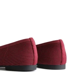 Elegant Square Toe Knit Bow Flats
