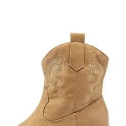 Embroidered Low Heel Cowgirl Ankle Boots