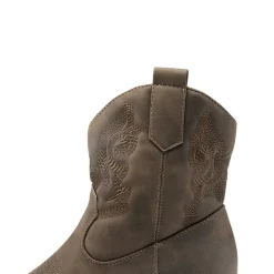 Embroidered Low Heel Cowgirl Ankle Boots