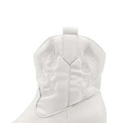 Embroidered Low Heel Cowgirl Ankle Boots