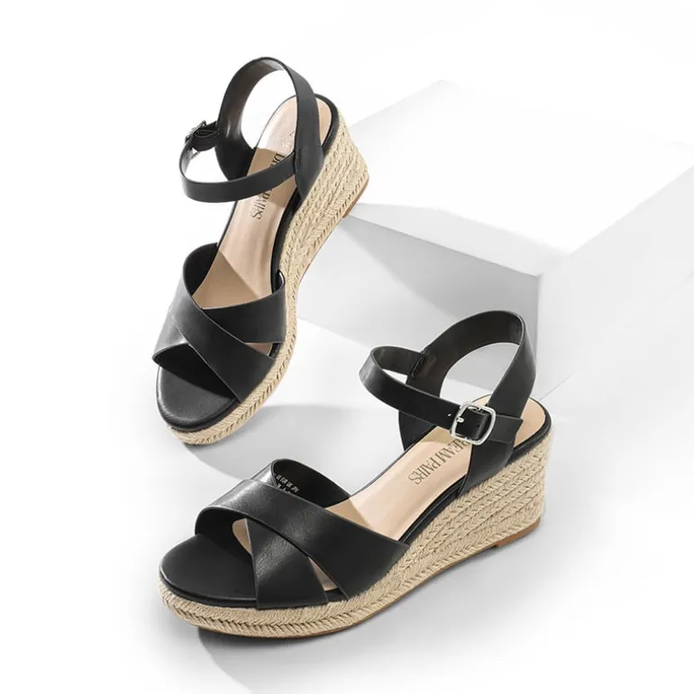Espadrille Criss Cross Wedge Sandals