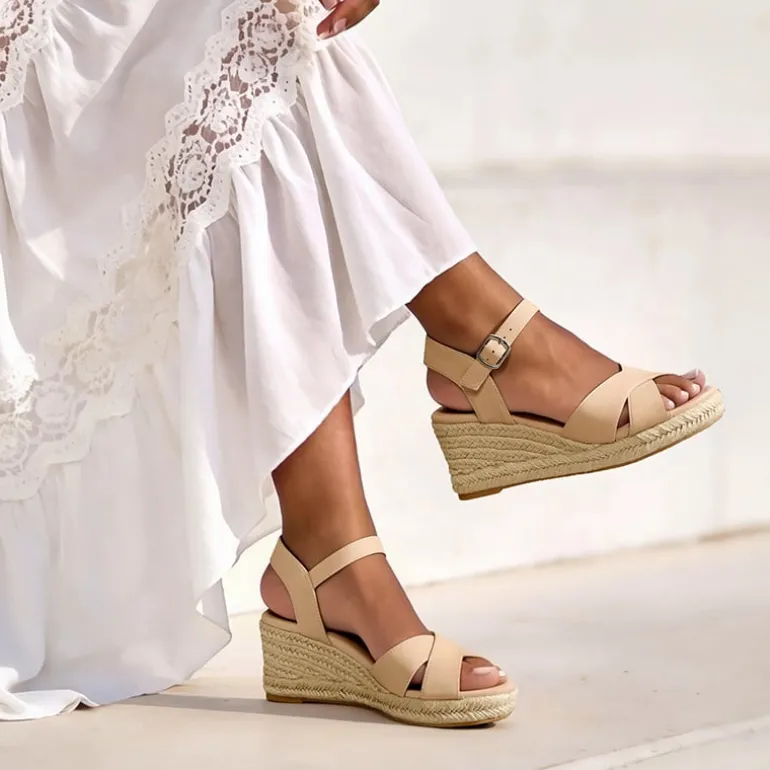 Espadrille Criss Cross Wedge Sandals