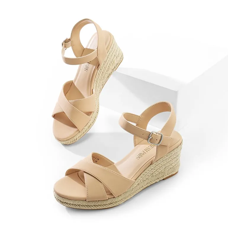 Espadrille Criss Cross Wedge Sandals