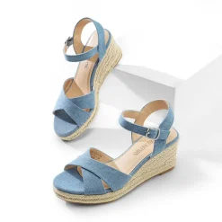 Espadrille Criss Cross Wedge Sandals