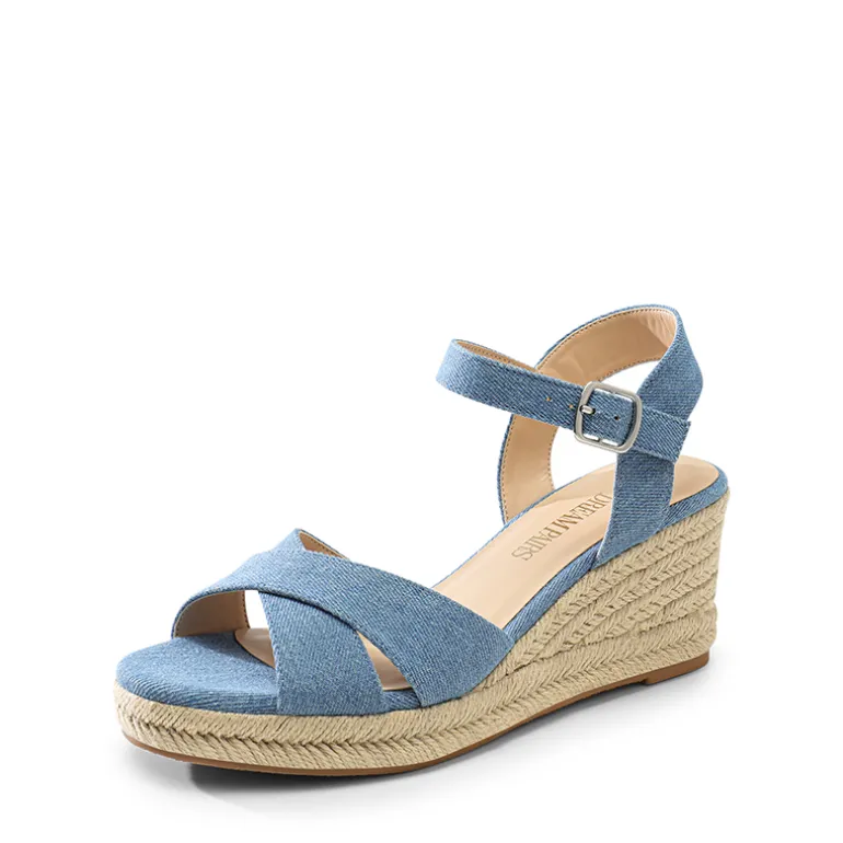 Espadrille Criss Cross Wedge Sandals