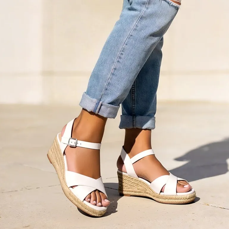 Espadrille Criss Cross Wedge Sandals
