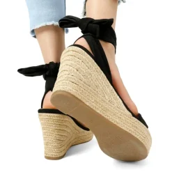 Espadrilles Ankle Tie Lace Up Platform Wedges