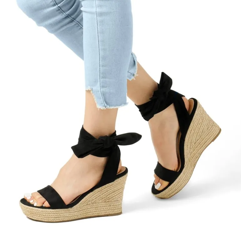 Espadrilles Ankle Tie Lace Up Platform Wedges