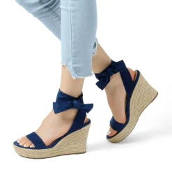 Espadrilles Ankle Tie Lace Up Platform Wedges