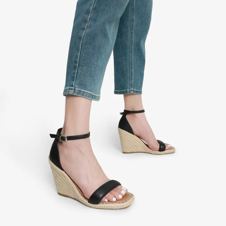 Espadrilles Square Toe Wedge Sandals