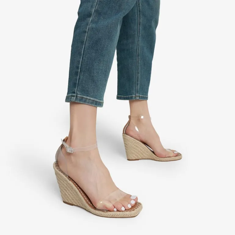 Espadrilles Square Toe Wedge Sandals