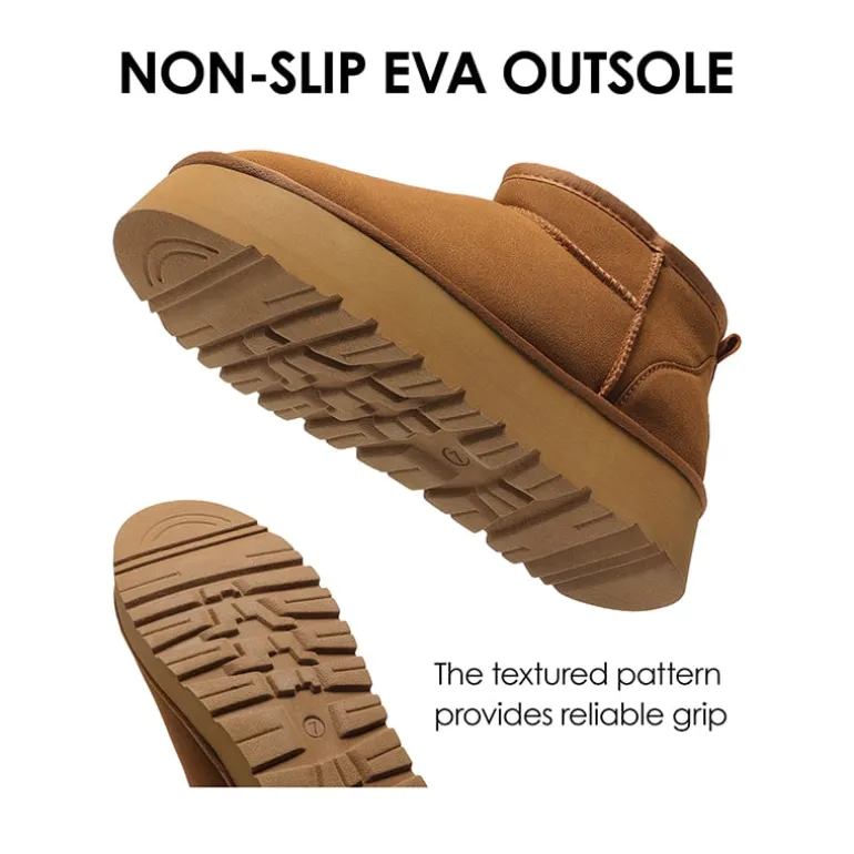 Faux Fur Lined Slip On Snow Boots