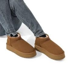 Faux Fur Lined Slip On Snow Boots