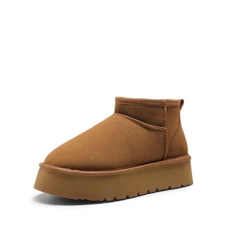 Faux Fur Lined Slip On Snow Boots