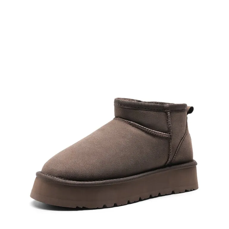 Faux Fur Lined Slip On Snow Boots
