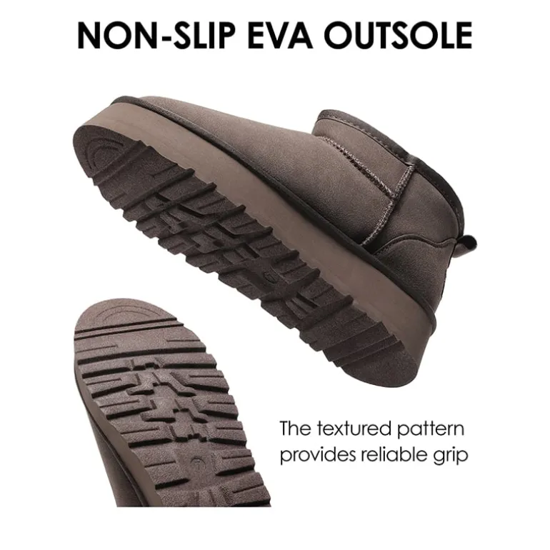 Faux Fur Lined Slip On Snow Boots