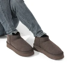 Faux Fur Lined Slip On Snow Boots