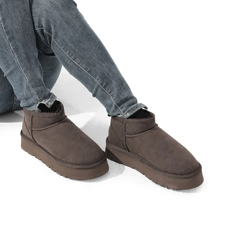 Faux Fur Lined Slip On Snow Boots