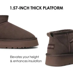 Faux Fur Lined Slip On Snow Boots