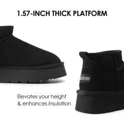 Faux Fur Lined Slip On Snow Boots