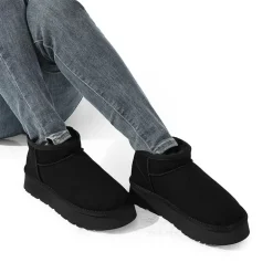 Faux Fur Lined Slip On Snow Boots