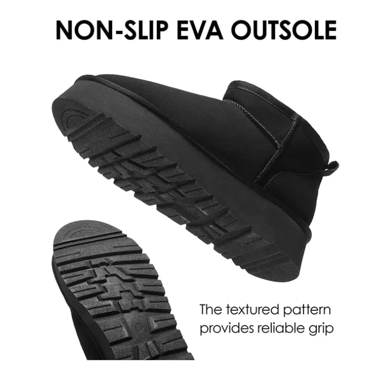 Faux Fur Lined Slip On Snow Boots