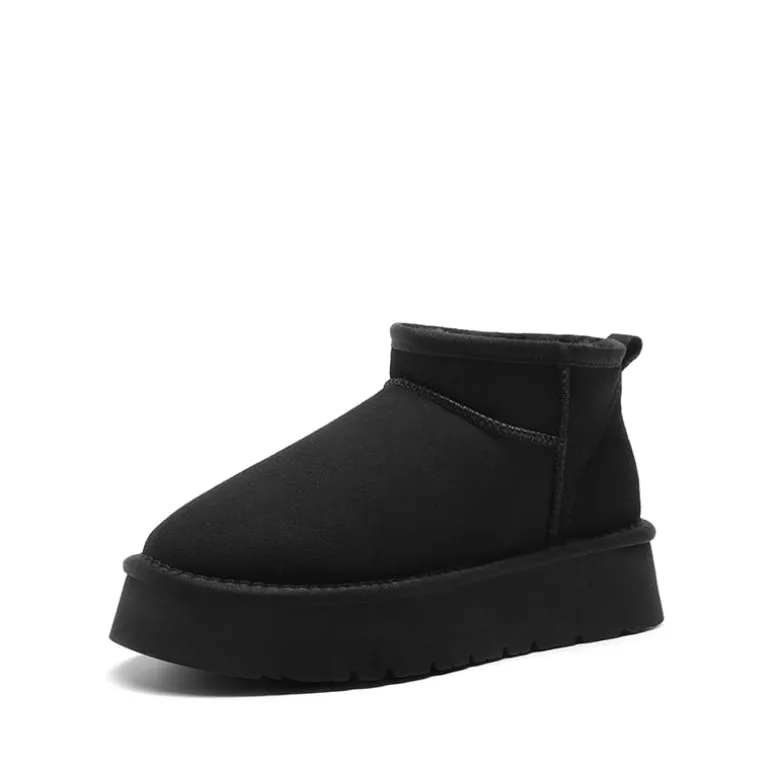Faux Fur Lined Slip On Snow Boots