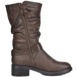 Faux Fur Mid Calf Winter Riding Boots