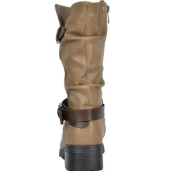 Faux Fur Mid Calf Winter Riding Boots