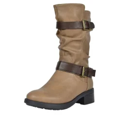Faux Fur Mid Calf Winter Riding Boots