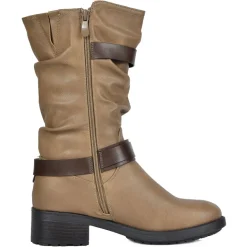 Faux Fur Mid Calf Winter Riding Boots