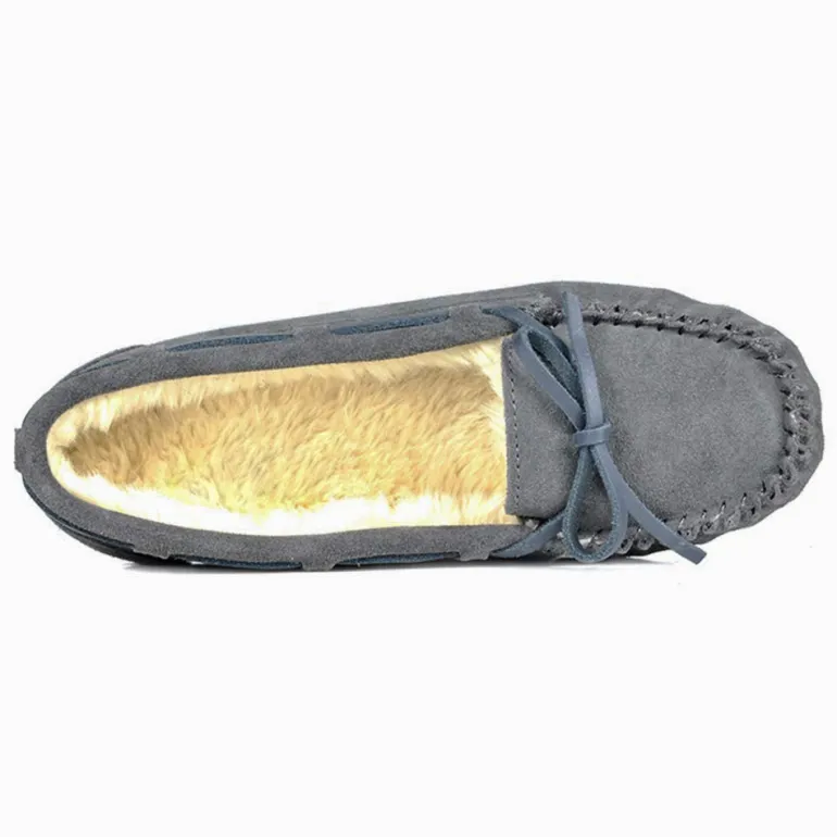Faux Suede Moccasin Slippers