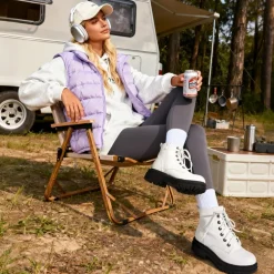 Flat Lace Up Ankle Combat Boots