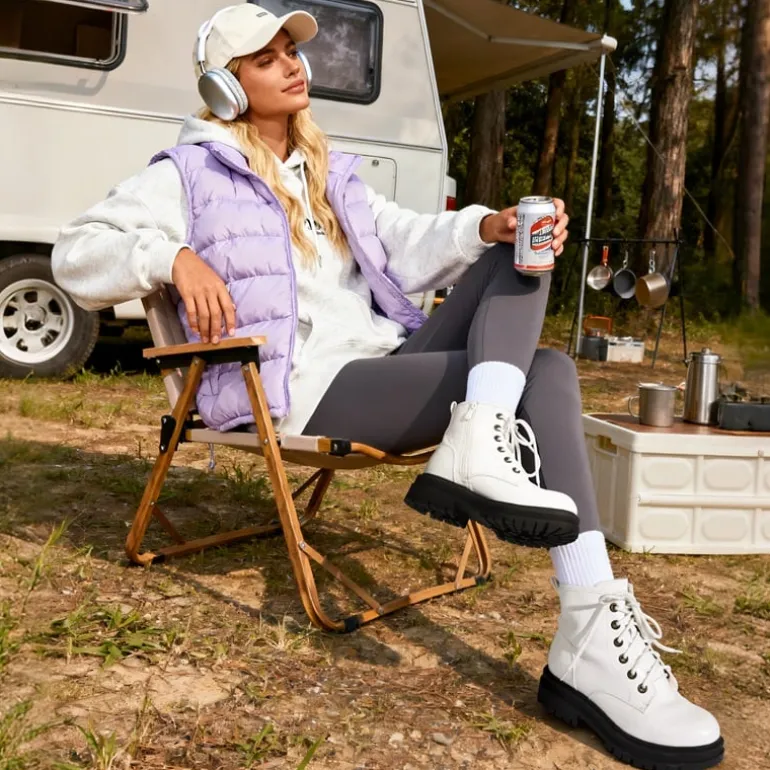 Flat Lace Up Ankle Combat Boots