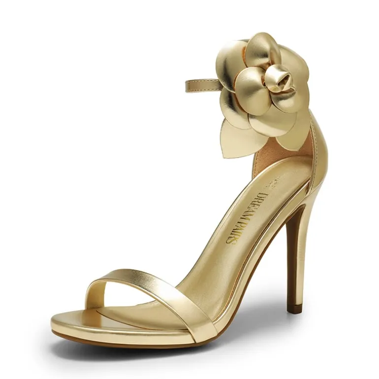 Floral Stiletto Heel Sandals