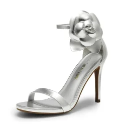 Floral Stiletto Heel Sandals