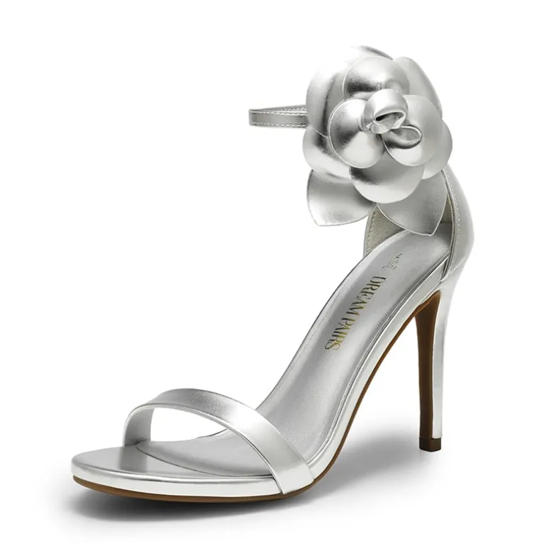 Floral Stiletto Heel Sandals