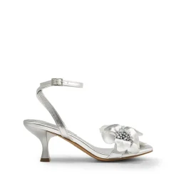 Flower Kitten Heel Sandals