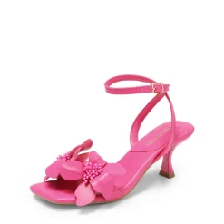 Flower Kitten Heel Sandals